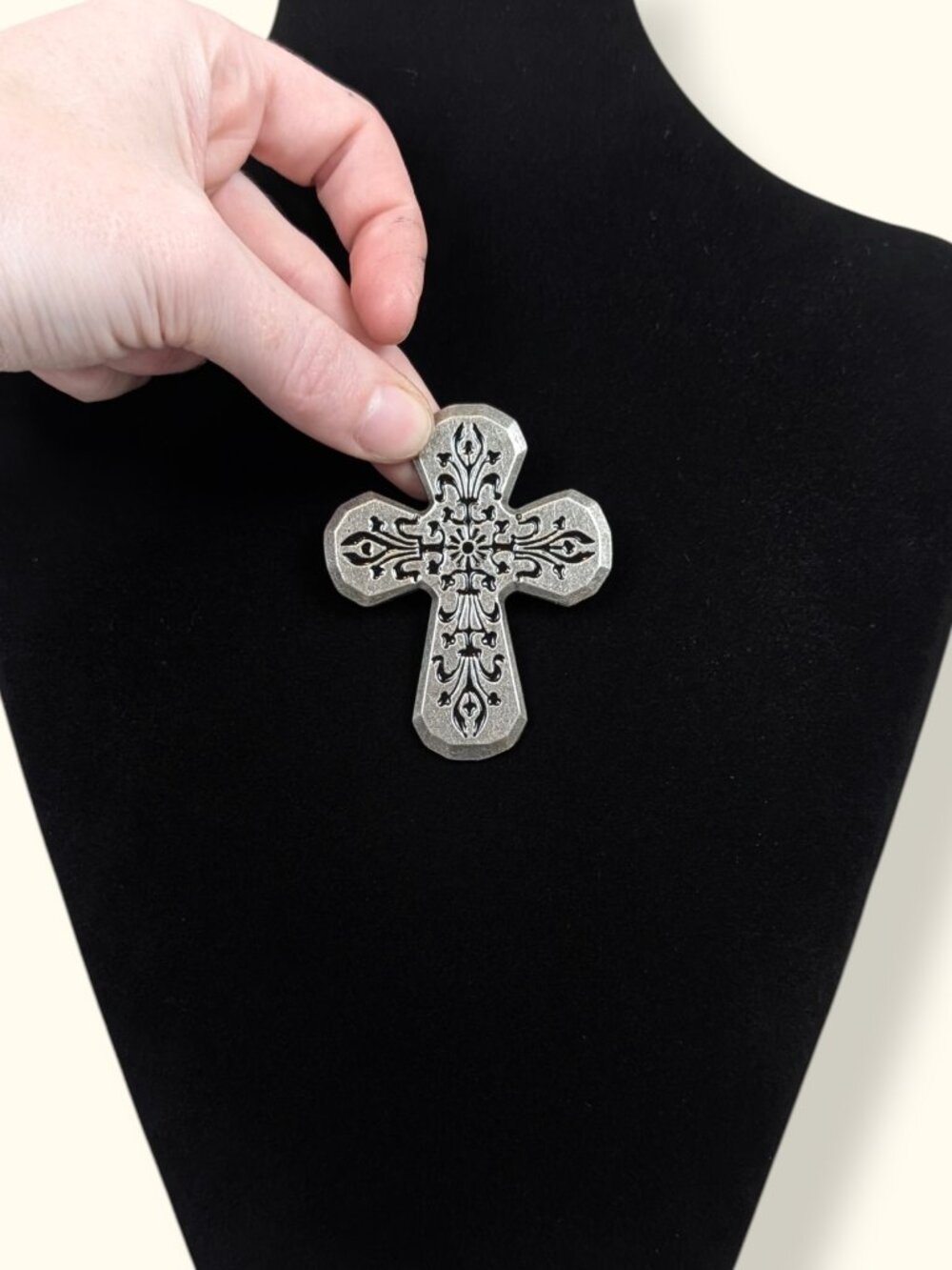 Silver Tone Metal Crucifix Pendant
